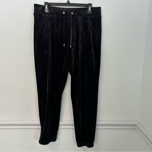 Lilly Pulitzer Onyx Black Mallie Velour Track Pants Size Large